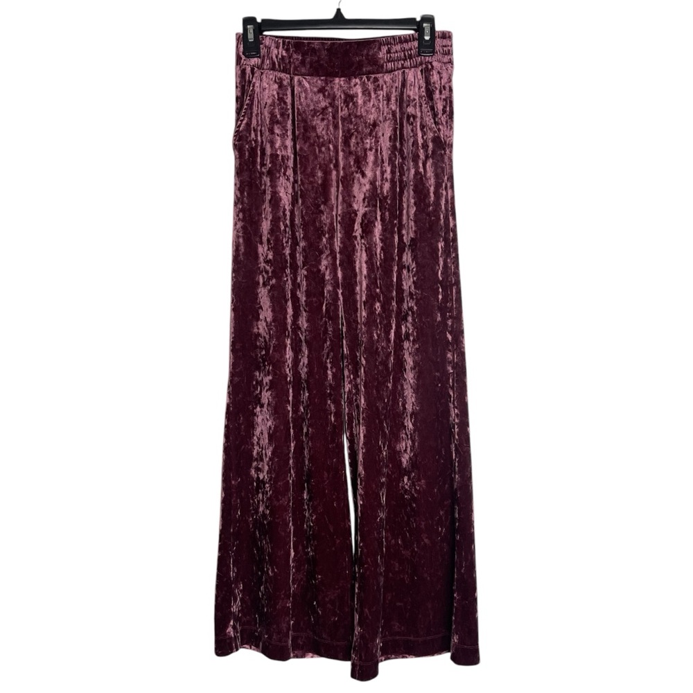 The Get Velvet Crush Wide-Leg Pants in Purple Pink